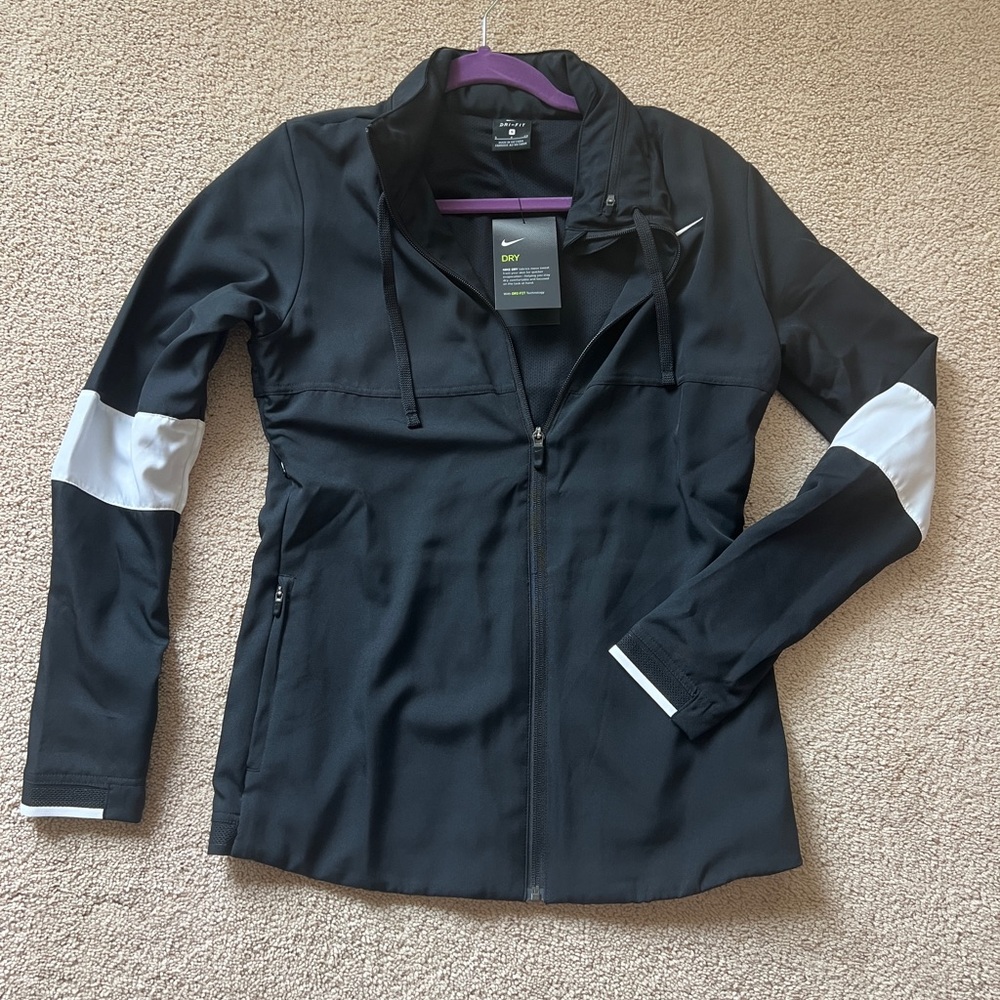 Nike Women's Black Utility Jacket with White Accents